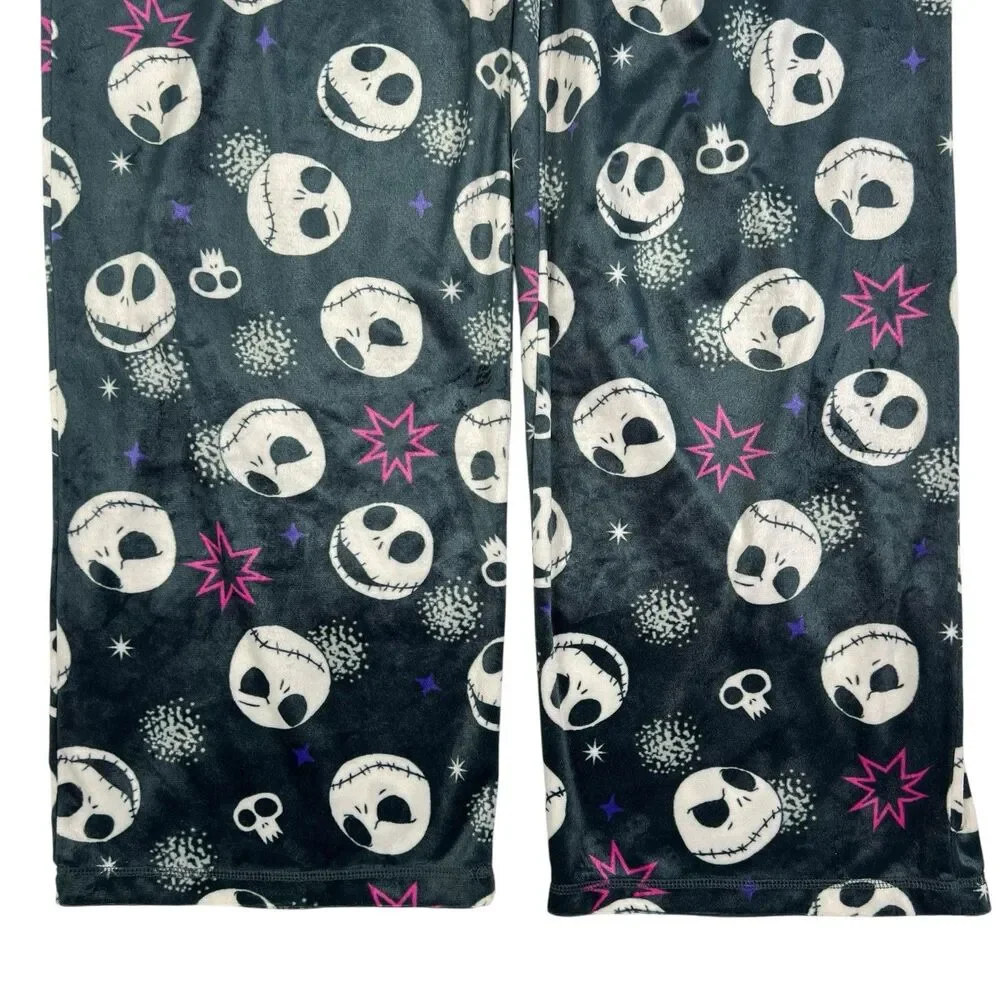 Disney Nightmare Before Christmas Black Pink Cozy Lounge PJ Bottoms Women XXL